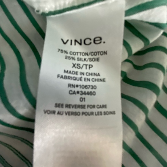 VINCE COTTON SILK SHEER BLOUSE - Picture 6 of 14